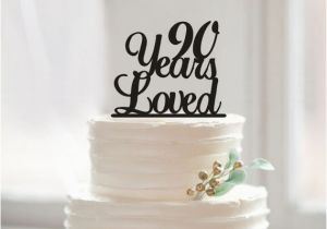 90th Birthday Decorations Discount 90th Anniversary Wdding Cake topper 90th Happy Birthday