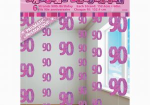 90th Birthday Decorations Discount Glitz Pink 90th Birthday Party Supplies 6 Dangling Hanging