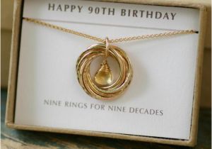 90th Birthday Gift Ideas for Her 90th Birthday Gift for Her Citrine Necklace Gold Grandmother