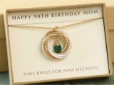 90th Birthday Gift Ideas for Her 90th Birthday Gift for Mother Necklace by Ilovehoneywillow