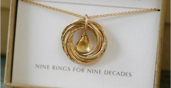 90th Birthday Gifts for Her 90th Birthday Gift for Her Citrine Necklace Gold Grandmother