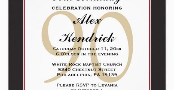 90th Birthday Invitation Wording 90th Birthday Invitation Invitations Pinterest