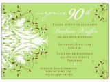 90th Birthday Invitation Wording andromeda Green Surprise 90th Birthday Invitations