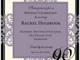 90th Birthday Invitation Wording Decorative Square Border Eggplant 90th Birthday