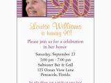 90th Birthday Invitation Wording Samples 90th Birthday Pink Stripes Photo Invitations Paperstyle