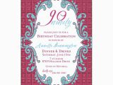 90th Birthday Invitation Wording Samples Raspberry Maze 90th Birthday Invitations Paperstyle