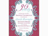 90th Birthday Invitations Wording Samples Raspberry Maze 90th Birthday Invitations Paperstyle