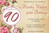 90th Birthday Invites Templates 90th Birthday Invitation Wording 365greetings Com