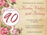 90th Birthday Invites Templates 90th Birthday Invitation Wording 365greetings Com