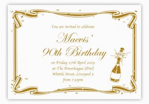 90th Birthday Invites Templates 90th Birthday Party Invitations 90th Birthday Party
