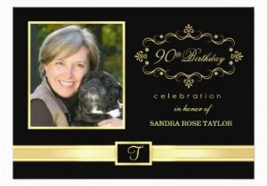 90th Birthday Photo Invitations 90th Birthday Party Invitations with Photo Zazzle