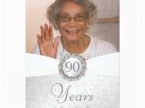 90th Birthday Photo Invitations 90th Birthday Photo Invitations Silver White Zazzle