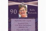 90th Birthday Photo Invitations Elegant 90th Birthday Party Photo Invitations Zazzle