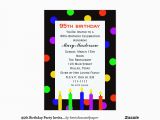 95th Birthday Party Invitations 95th Birthday Party Invitation Candles and Dots