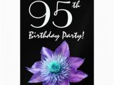 95th Birthday Party Invitations 95th Birthday Party Template Purple Passion Flower Invites