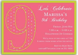 9th Birthday Invitation Wording 9th Birthday Quotes Quotesgram