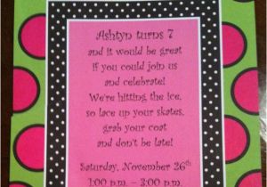 9th Birthday Invitation Wording Ice Skating Birthday Party Invitation Wording for