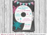 9th Birthday Invitation Wording Winter Wonderland 9th Birthday Invitation Age 9 Winter