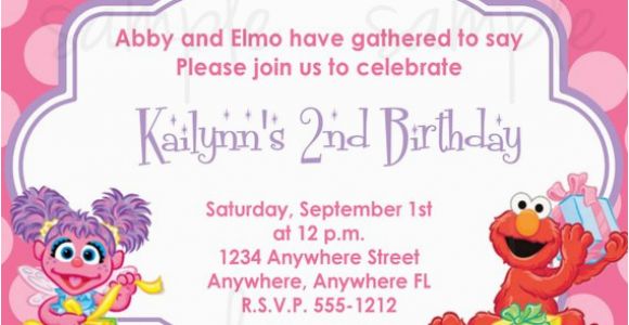 Abby and Elmo Birthday Invitations Abby Cadabby and Elmo Birthday Invitation