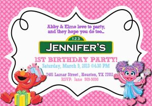 Abby and Elmo Birthday Invitations Custom Photo Invitations Elmo Abby Cadabby Birthday