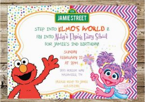 Abby and Elmo Birthday Invitations Elmo and Abby Birthday Party Invitation