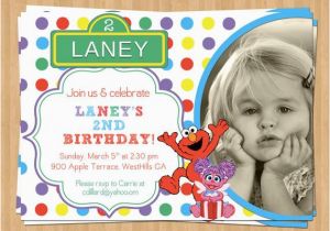 Abby and Elmo Birthday Invitations Rainbow Sesame Street Birthday Invitation Elmo and Abby