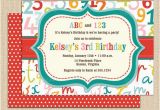 Abc Birthday Invitations 16 Best Abcs 123s Birthday Party Images On Pinterest