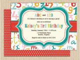 Abc Birthday Invitations 16 Best Abcs 123s Birthday Party Images On Pinterest