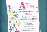 Abc Birthday Invitations Alphabet Birthday Invitation Colorful Abc Library Invite