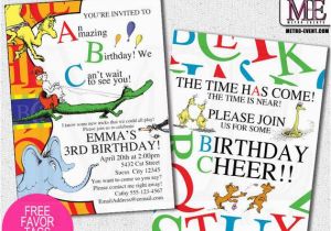 Abc Birthday Invitations Dr Seuss Abc Invitation Dr Seuss Invitation Dr Seuss