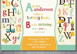 Abc Birthday Invitations Items Similar to Abc Birthday Invitation First Birthday