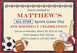Accept Birthday Party Invitation Sports Invitation Card Template
