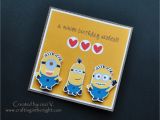 Action Birthday Cards Crafting In the Night Minion Birthday Card Action Wobbles