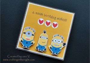 Action Birthday Cards Crafting In the Night Minion Birthday Card Action Wobbles