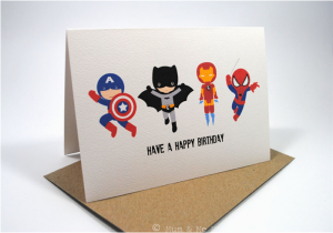 Action Birthday Cards Happy Birthday Card Boy 4 Action Superheroes Hbc119