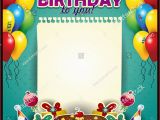 Add Photo to Birthday Card Free Happy Birthday Sheet Paper Vertically Balloons Stock