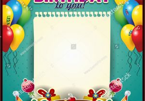 Add Photo to Birthday Card Free Happy Birthday Sheet Paper Vertically Balloons Stock