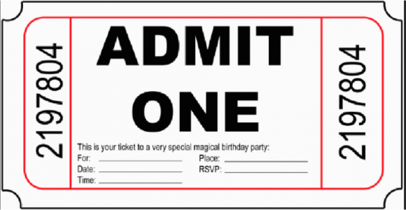 Admit One Birthday Invitations 10 Free Birthday Printablesmade Peachy