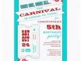 Admit One Birthday Invitations Admit One Carnival Birthday Party Invitation Zazzle