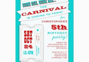 Admit One Birthday Invitations Admit One Carnival Birthday Party Invitation Zazzle