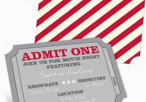 Admit One Birthday Invitations Admit One Movie Night Invitations Pear Tree