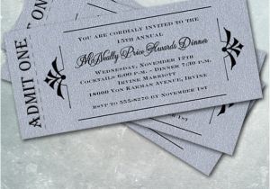 Admit One Birthday Invitations Admit One Shimmery Silver Ticket Invitations