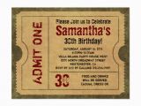 Admit One Birthday Invitations Custom Vintage Gold Admit One Ticket Invitations Zazzle