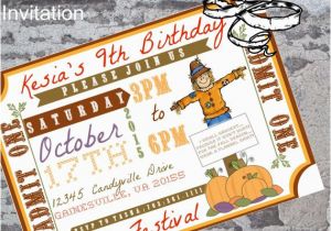 Admit One Birthday Invitations Items Similar to Admit One Fall Festival Birthday