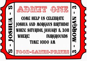 Admit One Birthday Invitations Printable Admit One Template for Invitation