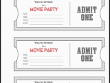 Admit One Birthday Invitations Printable Admit One Ticket Template Example Mughals