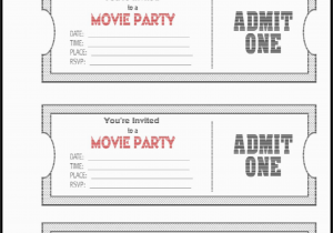 Admit One Birthday Invitations Printable Admit One Ticket Template Example Mughals