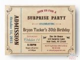 Admit One Birthday Invitations Printable Adult Surprise Birthday Invite Admit One Ticket Birthday