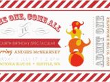 Admit One Birthday Invitations Striped Admit One Ticket Kids Birthday Invitation Kids