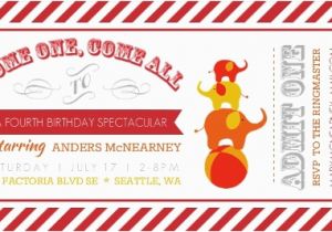 Admit One Birthday Invitations Striped Admit One Ticket Kids Birthday Invitation Kids